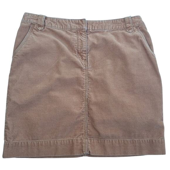 Vtg Tommy Hilfiger Tan Camel Corduroy Cotton Mini Skirt Sz 10 Y2K Casual Fall - Picture 1 of 7